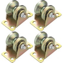 Sunflower - Bloque de polea de elevación de 4 piezas, rueda con ranura en v, rueda de elevación, poleas de cable con rueda con ranura para cuerdas,