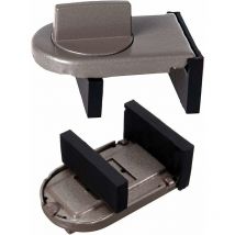 Bloque gris pour portes et fenêtres coulissantes pour la sécurité de bébé et anti-vol (2 pcs)