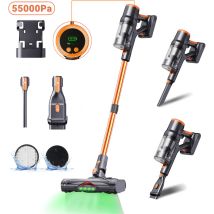 Blossom Kabelloser Vertikalstaubsauger, 550 W, 60 Minuten Laufzeit, Led & Touchdisplay, Anti-verwicklung Bürste Für Tierhaare, Teppiche Und Hartböden 