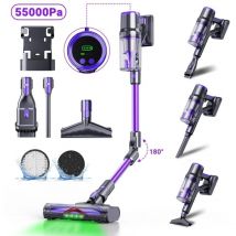 Blossom Kabelloser Vertikalstaubsauger, 550 W, 60 Minuten Laufzeit, Led, Touchscreen, Tierhaar-verwicklungsfreier Besen, Für Teppiche Und Hartböden - 