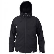 Blouson professionnel de chantier Softshell noir, capuche amovible, taille XXL