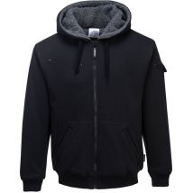Portwest Kapuzensakko Schwarz 2XL – 6 Taschen – Fleecefutter – Bewegungsfreiheit – Arbeitskleidung