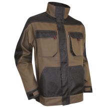 Veste de travail bicolore multipoches taupe/noir - Couleur Taupe/noir - Taille Vêtement 3XL