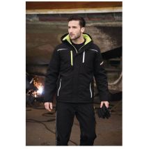 Terrax Workwear - Blouson Professionnel En Softshell Workwear Taille Xl Noir/limette 100 % Pes