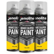 Yellow - 3 x 400ml Aerosol Jenolite Brake Caliper Paint - Green - (Restore & Transform Car Brake Calipers)