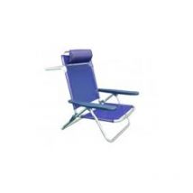 Fatto Per Voi - blue beach avec accoudoirs chaise relax fauteuil en aluminium pliable
