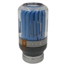 Blue/Grey Radiator Thermostatic Valve Head M30x1,5 Crystal Colour 8-30C Temperature