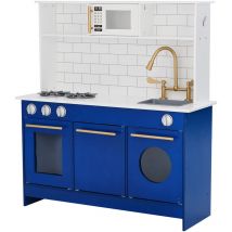 Teamson Kids - Blue Kids Toy Kitchen Wooden Cooker Children Imitation Play TeamsonKidsTD12681B