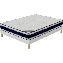 Elite Mattress - Ensemble 140x190 blue memory Sommier + Matelas Hauteur 22cm