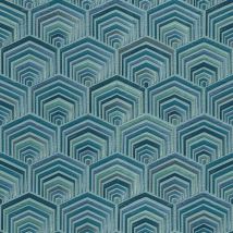 Design Id - Blue Teal Art Deco Wallpaper Design Retro Paste The Wall Textured Vinyl