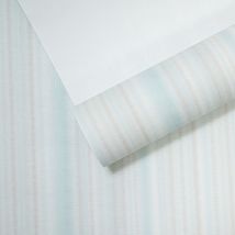 Blue White Stripe Wallpaper Beige Textured Glitter Shimmer Effect Non-Woven