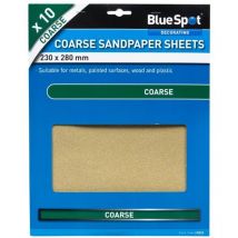 Blue Spot Tools 10 Piece Coarse Sandpapers