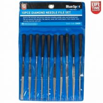 Blue Spot Tools - Bluespot 10pc 145mm Diamond Needle File Set Jewelers Hobby Glass Metal Work Craft Tool