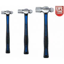 3 Piece Ball Pein Hammer Set 8oz 16oz 32oz With tpr Handle 26100 - Bluespot