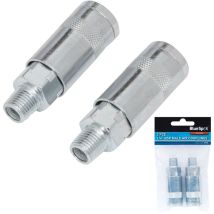 Bluespot - 2pc Air Line Fittings Hose Compressor Coupler Connector 1/4' bsp Male