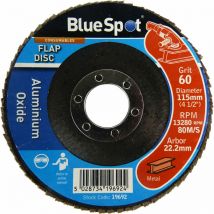 Blue Spot - Bluespot 4.5 115mm Sanding Discs - 40, 60, 80, 120 Grit Available - 60 Grit / 12 Pack