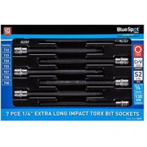 Blue Spot Tools 7 Pce 1/4" Extra Long Impact TORX Bit Sockets