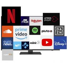 Blugy Smart-TV 32" LED HD, 12V, 1920x1080 Pixel, Reisetauglicher Fernseher ideal für Fahrzeuge, Wohnwagen, LKWs, Boote, integrierter Lautsprecher