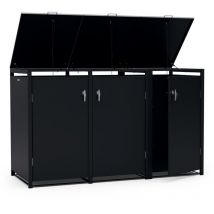 Blumfeldt Blumfeldt Elegante 3er-Mulltonnenbox, passend fur 60/120/240 L Behalter - leicht bedienbare Offnung von oben & vorne, schönere Mulltonne,