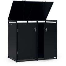 Blumfeldt - Elegantes Mulltonnenbox 3er-Set fur 60/120/240 l Mulltonnen, mit praktischer Offnung von oben & vorne, abschließbar mit Schlussel