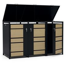 Blumfeldt - Elegantes Wheelie Bin Storage, Mulltonnenbox Passend Fur 60/120/240 L Mulltonnen, Mit Offnung Oben & Vorn, Schloss Inklusive Schlussel - 