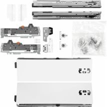 Blum Schubladenschienen tandem set Zargenhöhe 115mm, mit tip-on blumotion Einheit, 30kg, NL500mm, Seidenweiß, bis KB600mm