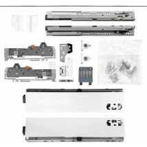 Blum Schubladenschienen tandem set Zargenhöhe 83mm, mit tip-on blumotion Einheit, 65kg, NL600mm, Seidenweiß, bis max. KB1400mm