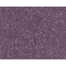 Edem - Blumen Tapete 9040-29 heißgeprägte Vliestapete geprägt mit floralem Muster glänzend violett rot-lila 10,65 m2