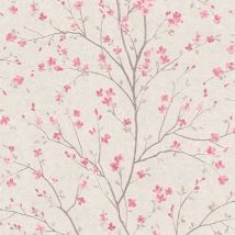 Blumen Tapete Profhome 379121 Vliestapete Leicht Strukturiert Mit Floralen Ornamenten Matt Rosa Weiß 5,33 M2
