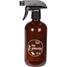 Blumensprühflasche keep growing, aus Kunststoff in brauner Glasoptik, 500 ml