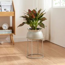 [en.casa] - Blumenständer Assen 38x23,5 cm Hellgrau