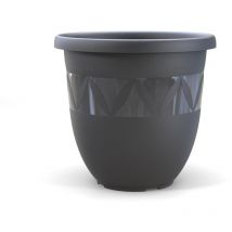 Blumentopf Capri ø 18x15 cm Anthrazit - Pflanzkübel Übertopf Pflanztopf - Plastard