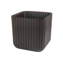 Blumentopf Cube s aus braunem Harz/Polypropylen