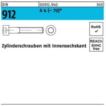 Zylinderschraube din 912 m.Innensechskant m 3 x 4 a 4 (- 70)