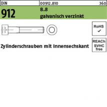 Zylinderschraube DIN 912 m.Innensechskant M 4 x 20 8.8 galvanisch verzinkt