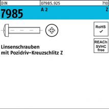 Linsenschraube din 7985 m.Kreuzschlitz-PZ m 2 x 8 -z a 2