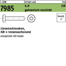 Linsenschraube din 7985 m.Innensechsrund m 3 x 40 -T10 4.8 galvanisch verzinkt