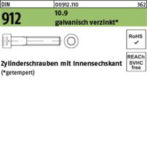 No Brand - Din 912/iso 4762 Zylinderkopf-schaftschraube M12x180 Stahl 10.9 Galvanisch Verzinkt Innensechskant 25 Stk
