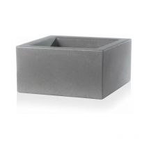 Teraplast - Moderner Vase 'Cubo Schio Basso' Essential aus Kunststoff für Garten und Blumen und Pflanzen -Cappuccinofarbe