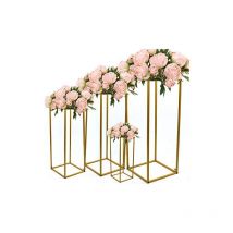 Gojoy - Blumenvase aus Metall, Blumenständer, rechteckiger Vasenständer, abnehmbar, Party, Hochzeit, Mittelstück, Veranstaltung, Straße,