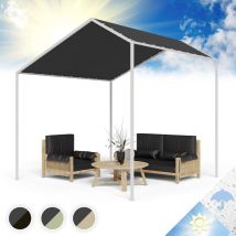 Blumfeldt - Pergola, Metall Pavillon mit Polyester Schrägdach, Sonnensegel mit Gestell, Überdachung Freistehend, Sonnenschutz für Garten und