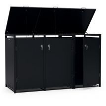 Blumfeldt abri de jardin élégant pour poubelle tri sélectif (60 l/120 l/240 l) - wheelie bin storage, ouverture haut et avant, serrure avec clefs
