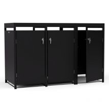 Blumfeldt Abri de jardin élégant pour poubelle tri sélectif 60l/120l/240l, conteneur poubelle ouverture par le haut et le cote, fermeture à cle,