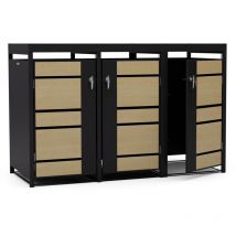 Abri de jardin pour poubelle tri sélectif 60 l/120 l/240 l, ouverture haut et avant, serrure avec clés, design élégant - convient aussi comme