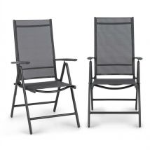 Blum - Almeria Set 2 chaises pliantes de jardin ComfortMesh anthracite
