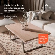 Blumfeldt - Ayr Pieds de table – pieds de table en métal robustes pour design industriel ou minimaliste – hauteur 43 cm, largeur 62 cm, noir