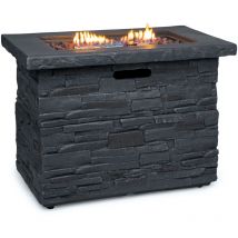 Blumfeldt Blumfeldt Anafi Gas-Feuerstelle, Heizstrahler Gas mit 40.000BTU/13kW, Feuerstelle mit Abdeckung, Edelstahlbrenner, Heizstrahler &