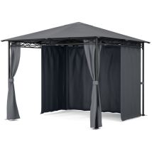 Blumfeldt Blumfeldt Mondo - Pergola Partyzelt Gartenzelt Gazebo, Größe: 2,95 x 2,6 x 2,95 m (BxHxT), 4 Seitenteile, EasyMount Concept,