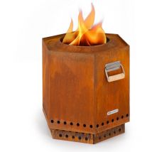 Brasero Gaz Exterieur au Gaz pour le Jardin et Terrasse Housse de Protection Brazero Pierres de Lave et Couvercle Vue du Feu à 360° Allumage