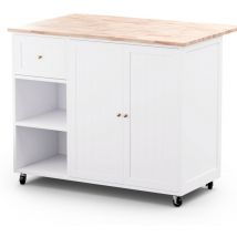 Blumfeldt - chariot hostess - meuble de rangement cuisine avec plateau extensible, 2 tiroirs de rangement cuisine, roulettes avec frein, 106,5 x 49,5